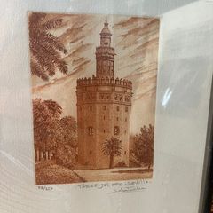 Sepia print, Torre del Oro, Sevilla, artist Sebastian