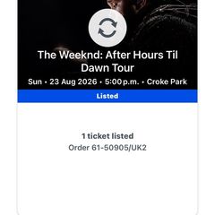 Weeknd Vip Package Ticket 23rd august