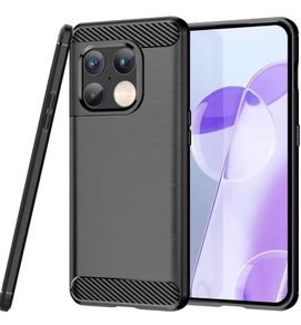 Black Carbon Fibre Style Case For OnePlus 10 PRO Shockproof Armour Back Cover