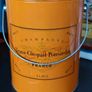 Rare collectable Veuve Clicquot champagne Paint tin collectable ice bucket with 4 unopened champagne bottle glasses Image 2