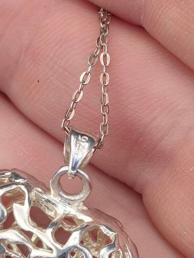 Tree of Life Filigree Sterling silver Love heart pendant set