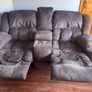 2 Seater Recliner Couch with Drinks holder and Storage compartment Image 2