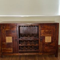 solid mango wood sideboard bar cabinet drinks cabinet 145cm solid wood