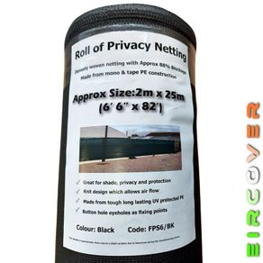 Privacy Fence Screens 2m x 25m Black 170 gsm