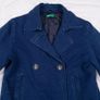 United Colors of Benetton Navy Blue Double Breasted Peplum Denim Jacket age 11-12/8UK/36EU Image 4