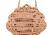 Olli Ella Shell Rattan Purse - Rose