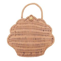 Olli Ella Shell Rattan Purse - Rose