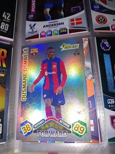 Ousmane Dembele Shiny Topps Heritage Barcelona Football Card