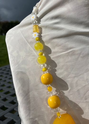 NEW Handmade Yellow Marshmallow 1930s Bead Necklace by Irish Designer helenrose