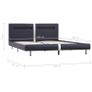 Bed Frame with LED Black Faux Leather 150x200 cm Image 8