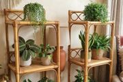 Vintage Rattan 3 Tier Plant Stand