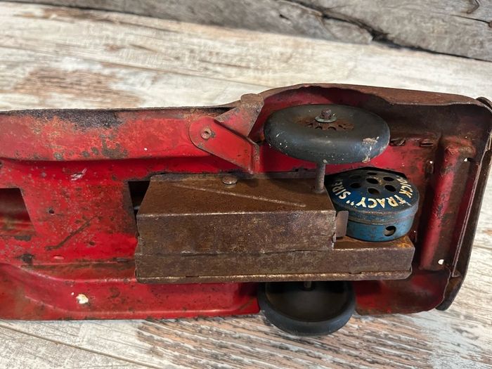 vintage Fire Chief Toy Car 38 cm