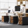 _Pedestal with 2 drawers on casters, Mobile Office Storage, for Documents, A4 Format, Hanging files, Industrial Style, Rustic Brown and Black Image 3