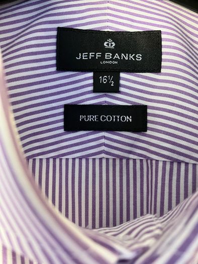 Mens Pure Cotton Purple Striped Shirt by Jeff Banks