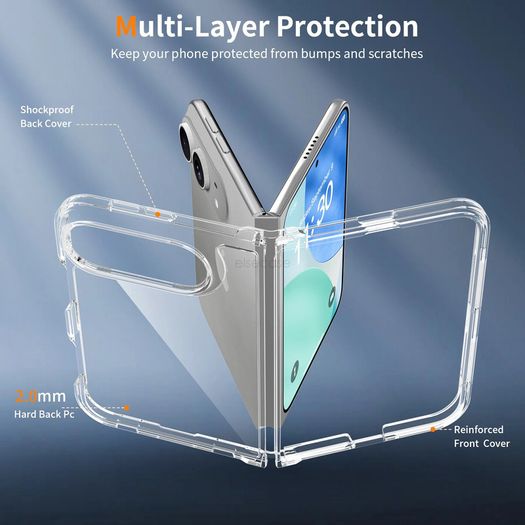 NEW UP For iPhone Duo Protective Case Clear Transparent Shockproof Shell