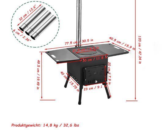Camping Stove Cast Iron Hot Tent Wood Stove