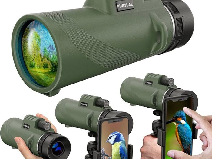 12x50 High Power Monocular Telescope with Smartphone Holder & Tripod for Adults & Kids, Waterproof FMC HD Lens & Scope for Bird Watching, Camping, Hiking, Hunting, Concert, Wildlife, Travel (FREE POSTAGE)