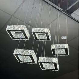 L.E.D. 5 piece Crystal chandelier. Brand new in box
