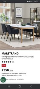 Extendable JYSK dinner table and chairs