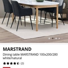 Extendable JYSK dinner table and chairs