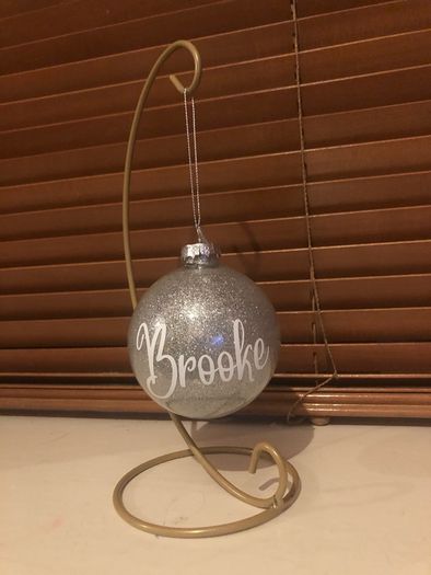 Personalised glitter Christmas baubles