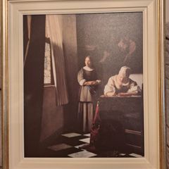 Framed Johannes Vermeer on canvas