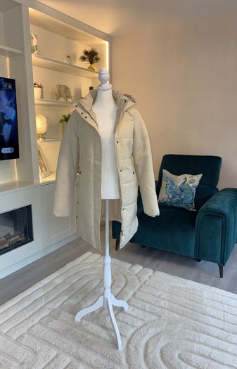 Ladies Oatmeal Hooded Coat from Vero Moda, Size Xs UK 6-8 / EU 34-36