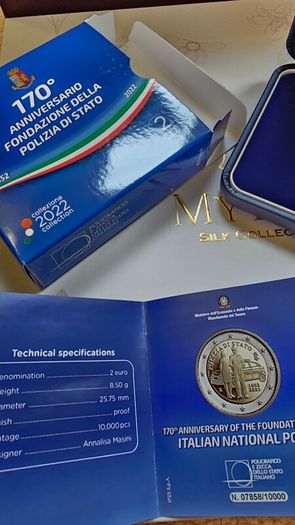 2022 Italian Proof State Police Limited Mintage Box And COA
