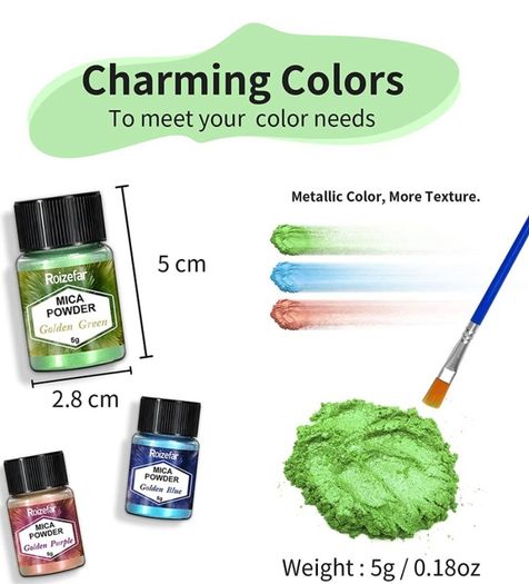 32 Colours x 5 g Pearlescent Epoxy Resin Pigment Metallic Powder for Soap Paint, Jewellery Making, Nail Polish, Epoxy Resin, Candle Making, Bath Bombs, Slime (FREE POSTAGE)
