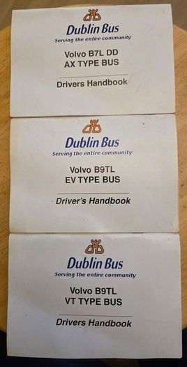 3 x Dublin Bus Driving School Driver Manuals