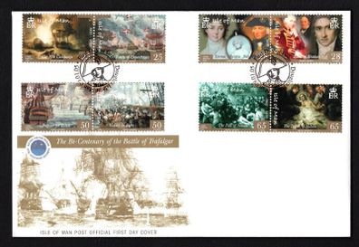 2005 Isle of Man The Bi-Centenary of The Battle of Trafalgar Commemorative Stamps First Day Cover (FDC)