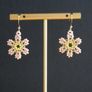 Handmade Beaded Pink Flower Earrings Image 4