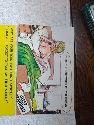 5 Bamforth just married saucy postcards.