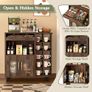 Kitchen Storage Cupboard with Mug Holder Display, Kitchen Sideboard with Drawers & Double Doors, Pantry Cabinet Unit Perfect for Coffee Station, Living Room Buffet & Home Drinks Bar - Brown Image 3