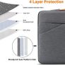 14 Inch Laptop Sleeve Protective Case Cover with Handle and Pockets for 14 Inch HP Lenovo Dell Acer Chromebook Notebook Shockproof Water-resistant Computer Carry Bag, Dark Grey Image 6
