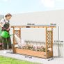 Raised Planter with Trellis, Wooden Raised Bed for Garden with Hanging Roof and Drainage Holes, Outdoor Planter Box Image 2