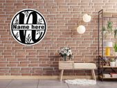 Personalised with name Floral split monogram letters wall sign with custom text wall decor