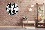 Personalised with name Floral split monogram letters wall sign with custom text wall decor