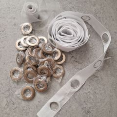 Curtains hems and rings set