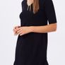 New With Tags Karen Millen Black Frill Hem Tunic Knit Mini Jumper Dress Image 3