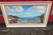 1960s Irish coastal oil painting signed free postage
