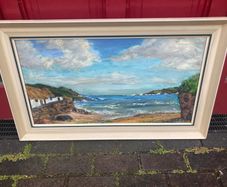 1960s Irish coastal oil painting signed free postage