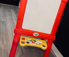 chalk and white board crayola with markers and chalk