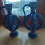 Pair Antique German Cobalt Blue Westerwald Ewers Image 4