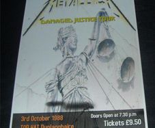 Metallica-Damaged Justice Tour,Dublin 1988 concert poster print,A3 size