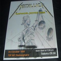 Metallica-Damaged Justice Tour,Dublin 1988 concert poster print,A3 size