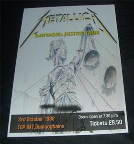 Metallica-Damaged Justice Tour,Dublin 1988 concert poster print,A3 size