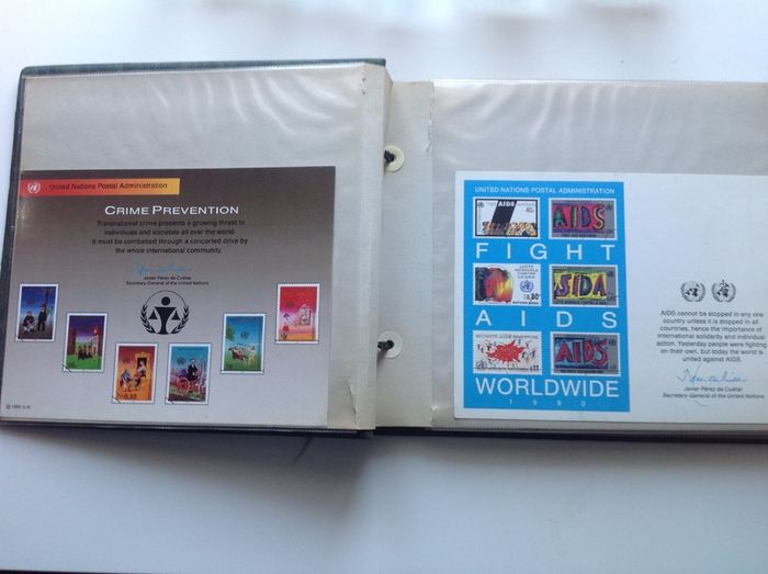 Stamps , UN souvenir card collection