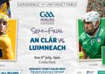 2 x GAA Hill standing tickets Limerick Vs Clare semi final