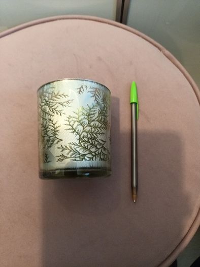 Christmas green irredescent candle holder
